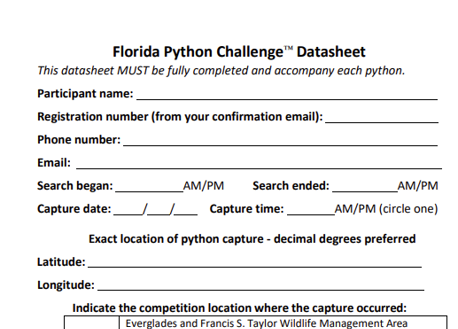 A screen shot of the Python Challenge Data Sheet