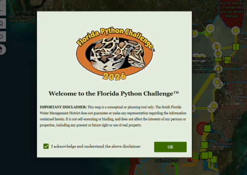Disclaimer for Florida Python Challenge Interactive Mapping Tool