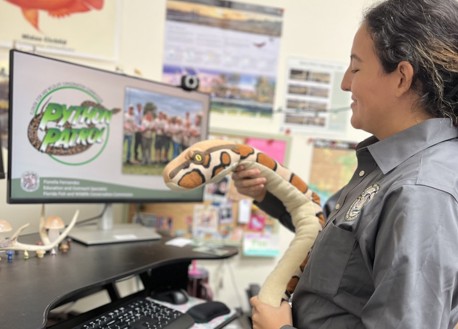FWC Biologist giving virtual python patrol